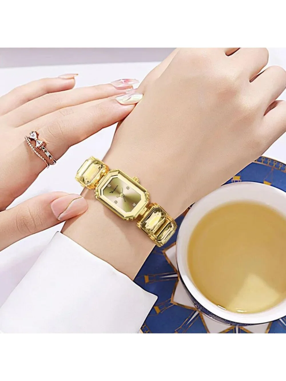 Elegant Crystal Bracelet Watch for Women - Minimalist Diamond Bangle, Waterproof